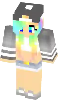 minecraft girl skins with rainbow hair