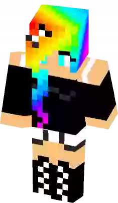 minecraft girl skins with rainbow hair