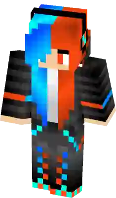 really cute fire and water herobrine girl, Nova Skin