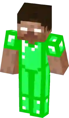 Herobrine in Emerald Armour Minecraft Skin