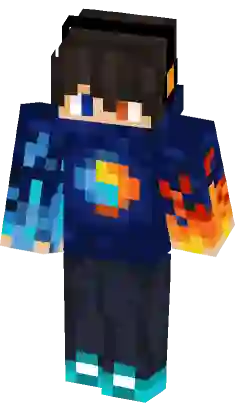 Herobrine flame and ice Minecraft Skin