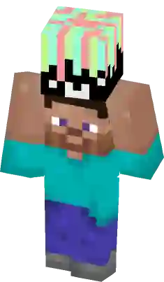 Steve Holding A Grass Block, Minecraft Skin