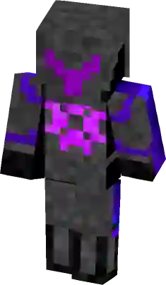 Enderman from mine craft black skin and purple eyes one set of eyes