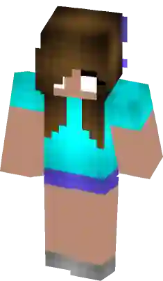 Herobrine Girl with Hood and Blue Hair Fox Minecraft Skin