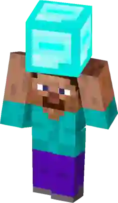 Skeppy holding Diamond block, Minecraft Skin