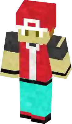 I made this pokemon trainer red minecraft skin