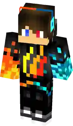 really cute fire and water herobrine girl, Nova Skin