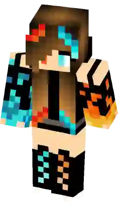 Herobrine flame and ice Minecraft Skin