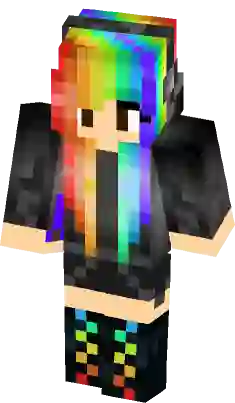 minecraft girl skins with rainbow hair